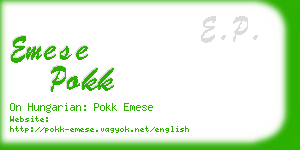 emese pokk business card